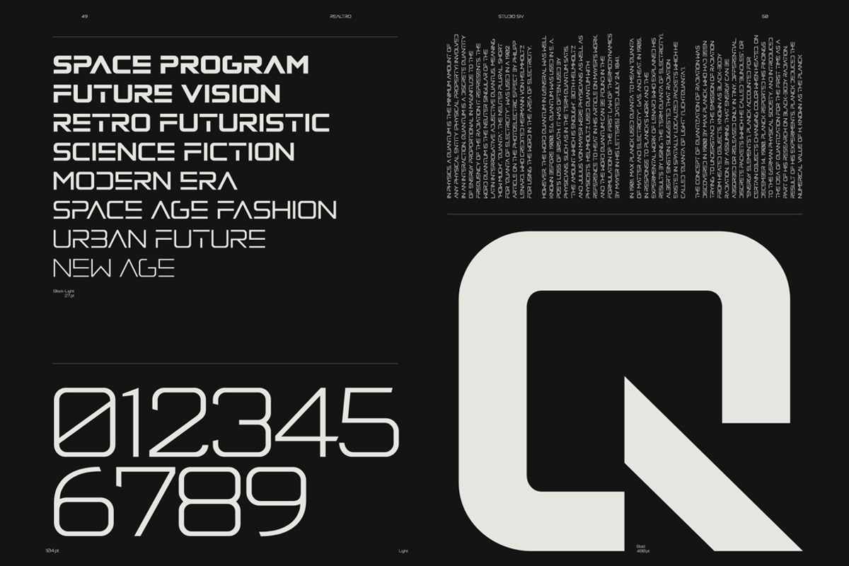 Realtro - Modern Font Family 8Styles, a Sans Serif Font by Studio Siv (Photo 5 of 12)