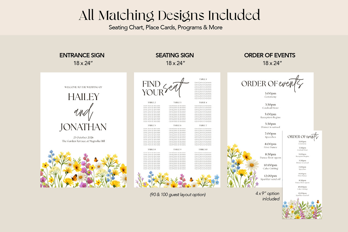 Wildflower Wedding Templates preview 4
