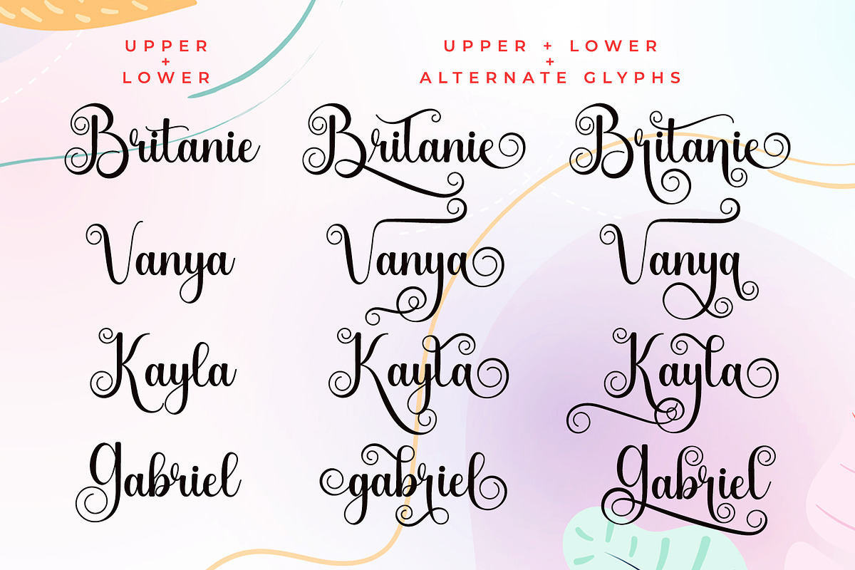 Aliyah - Swirly Calligraphy Font, a Script Font by Airotype (Photo 2 of 12)