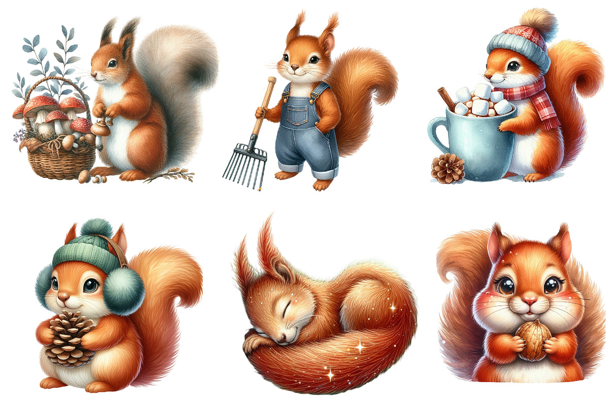 Cute Squirrel Sublimation, an Illustration by DreamArtGraphic (Photo 3 of 5)