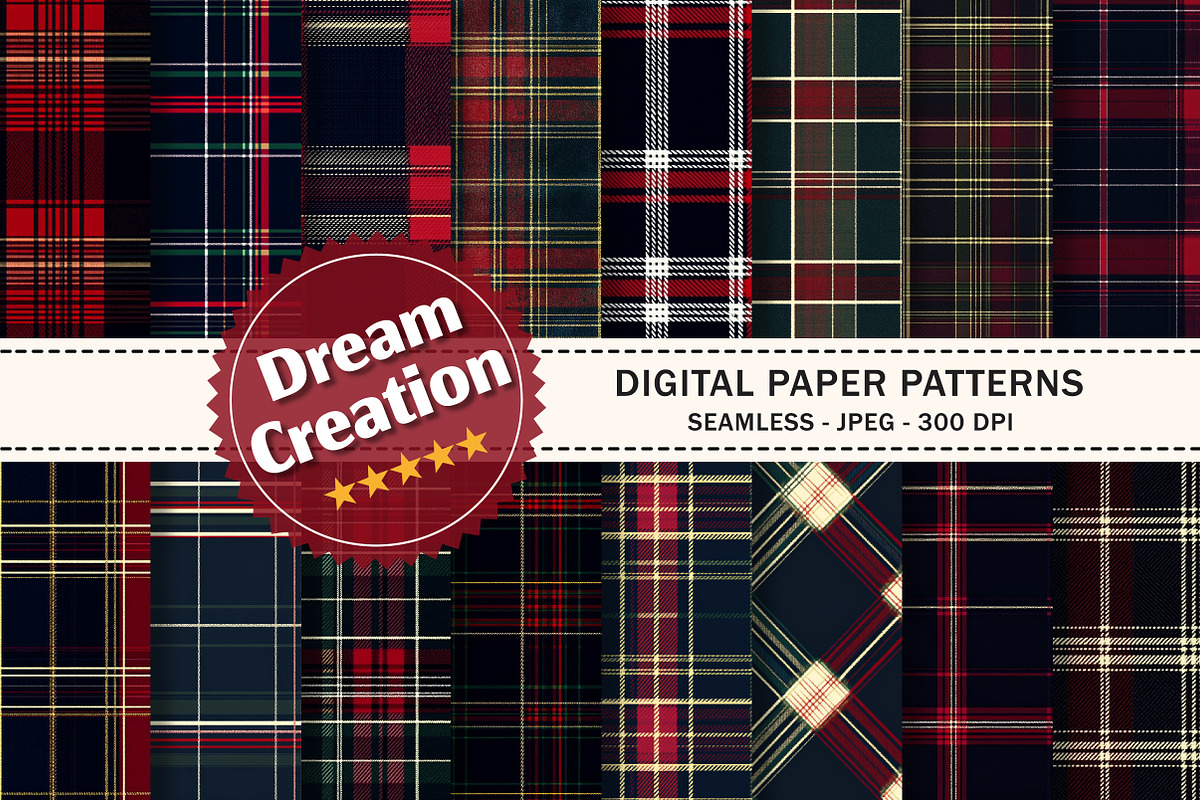 Christmas Tartan Seamless Pattern, a Pattern Graphic by Dream Creation (Photo 1 of 7)