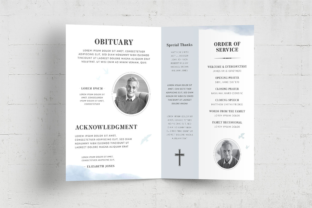 Watercolor Blue Sky Funeral Service, a Flyer Template by BrandPacks (Photo 6 of 6)