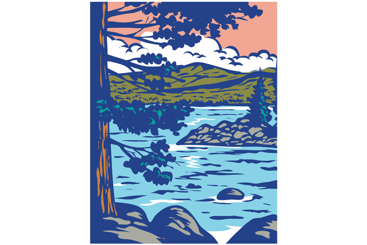WPA Art Emerald Bay State Park, an Illustration by patrimonio