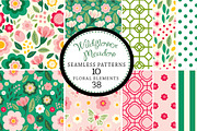 Wildflowers Seamless Patterns, a Pattern Graphic by Clover & Lilly (Thumbnail 2 of 7)