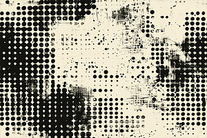 A seamless distressed halftones textured abstract background featuring a variet, a Background Graphic by Textures & Backgrounds