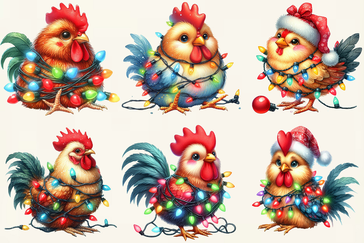 Watercolor Funny Rooster Chicken, an Illustration by DreamCafeArt (Photo 3 of 6)
