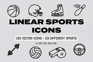 Linear Sports Icons, an Icon by The Fake PNG
