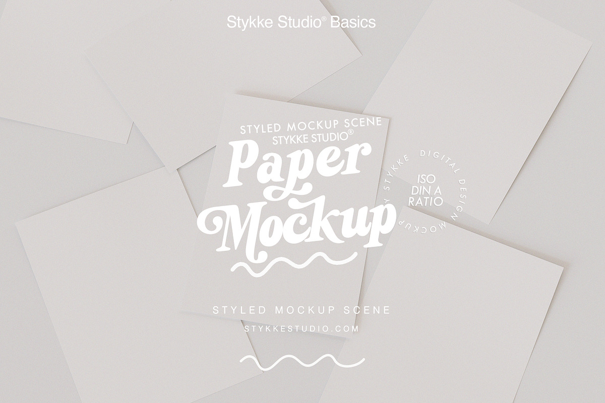 Paper Poster & Card Mockup | BASICS, a Books & Magazine Mockup by Stykke Studio (Photo 1 of 9)