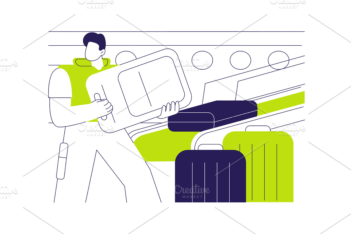 Baggage handling abstract concept, a Transportation Illustration by Visual Generation