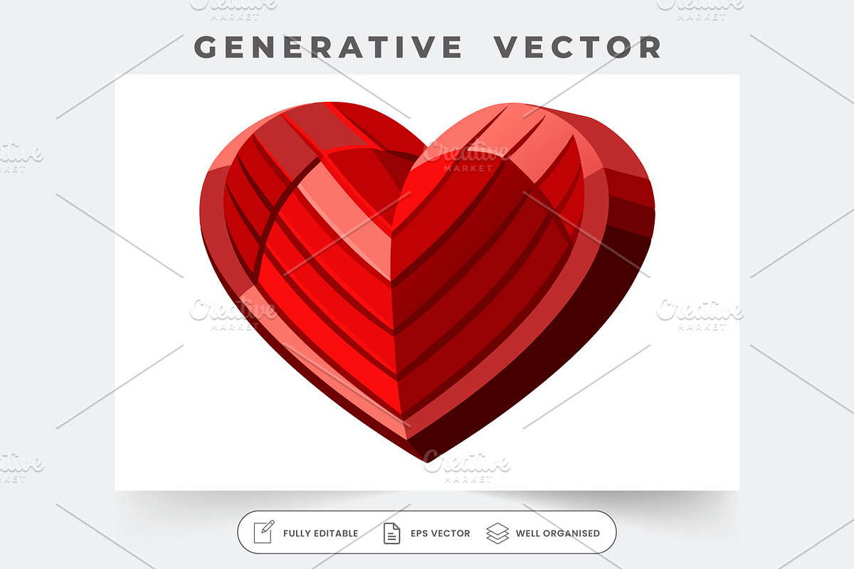 Stylized red heart design with a glo, a Graphic by Iftikhar Alam