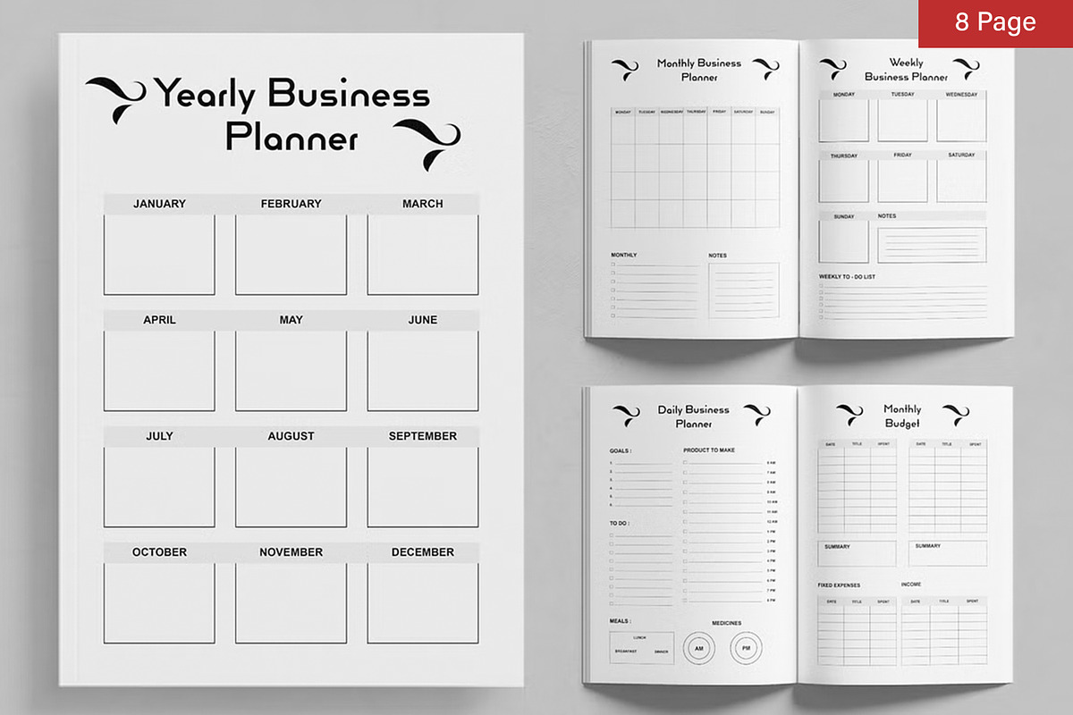 Planner Template Bundle, a Stationery Template by ContestDesign (Photo 11 of 39)