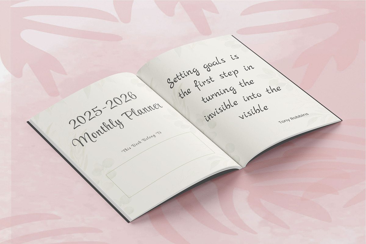 2025-2026 Monthly Planner, a Print Template by Book2bees (Photo 2 of 7)