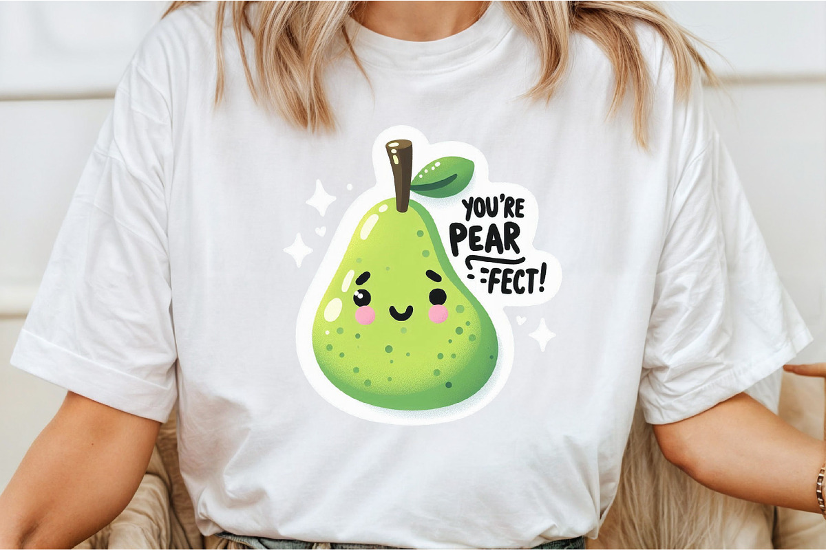 Funny,Youre Pear Fect Sticker PNG, an Illustration by DreamCafeArt (Photo 3 of 7)