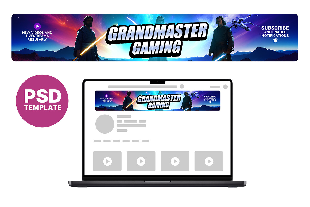 Gaming YouTube Banner Template, a Social Media Template by Vaughn Studios (Photo 1 of 5)
