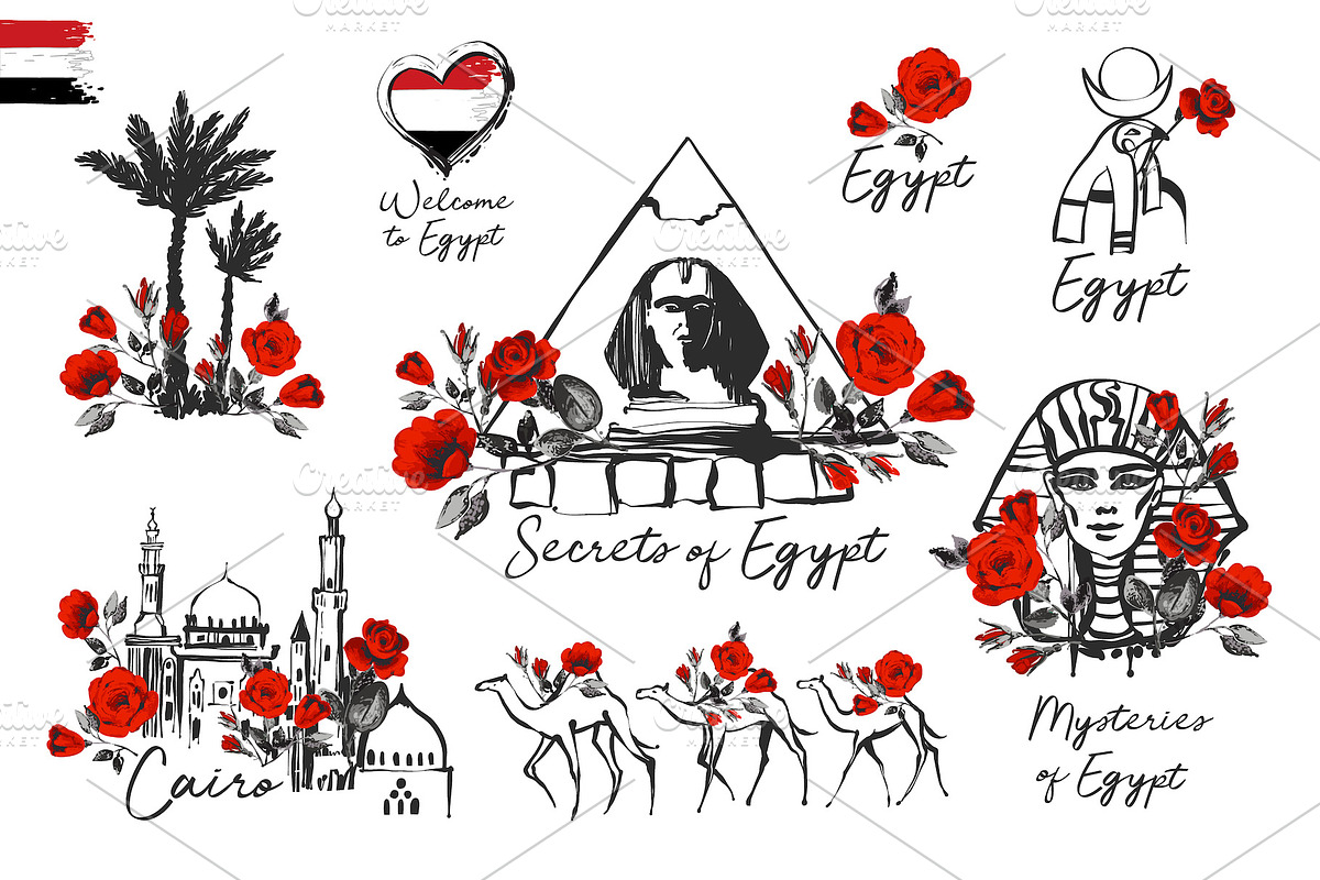 Egypt Spirit. Symbols Set + Patterns, an Object Graphic by Sopelkin (Photo 4 of 10)