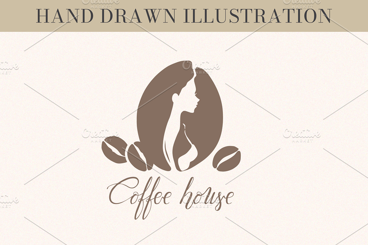 Coffee Bean Woman Logo Vector, a Branding & Logo Template by Elena Naumchenkova (Photo 2 of 3)