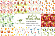 Cocktail 10 seamless patterns, a Graphic by Winged Graphics (Thumbnail 2 of 4)