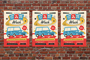 Red Mid Century Car Wash Flyer Set, a Flyer Template by Aiyari Graphic (Thumbnail 3 of 3)