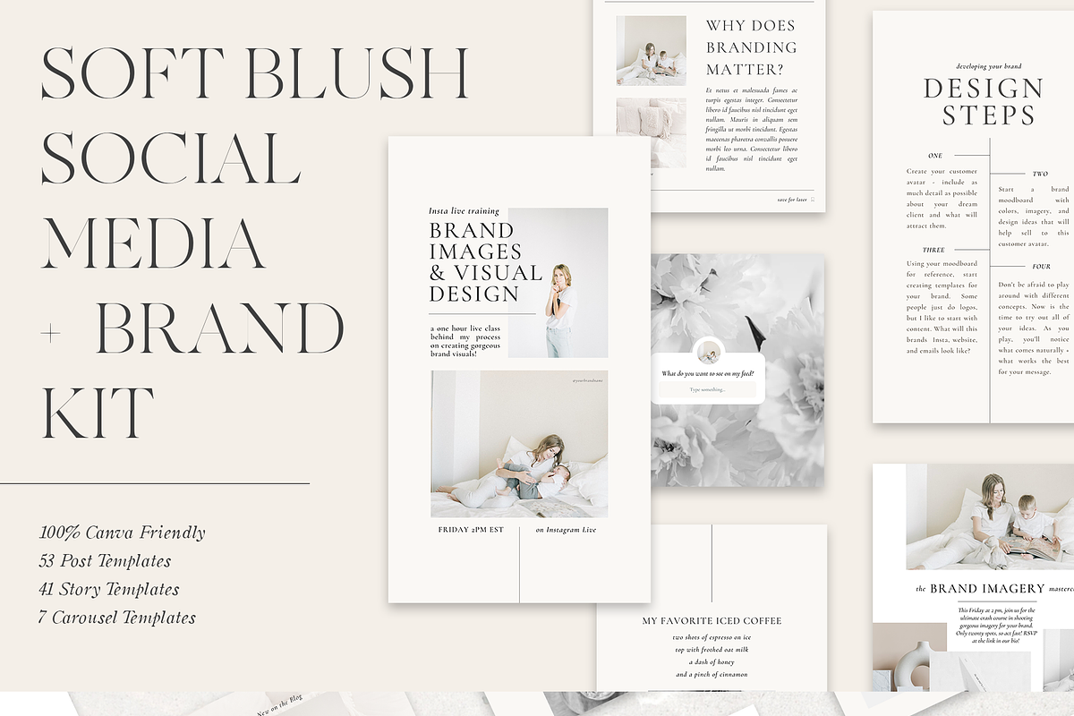 Soft Social Media Brand Templates, a Social Media Template by FEM Creative Studio (Photo 1 of 8)