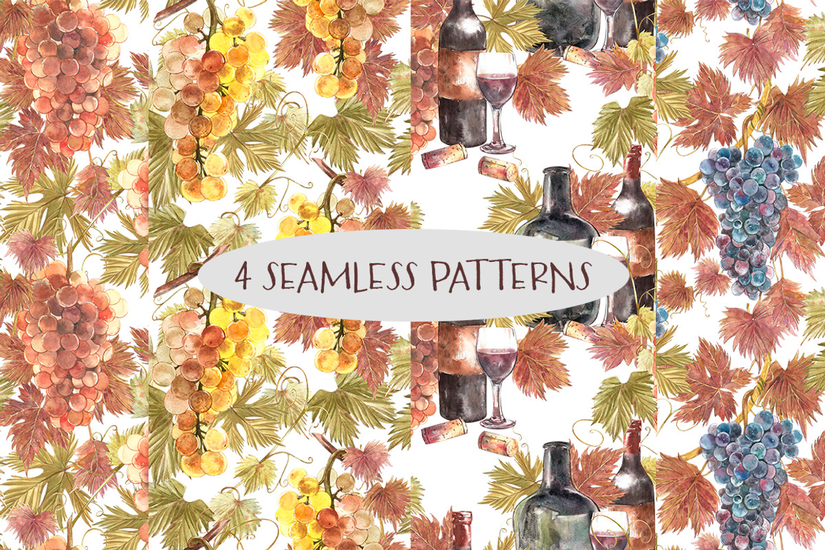 Wine and grapes set illustrations, a Food Illustration by Ann Astro (Photo 8 of 9)