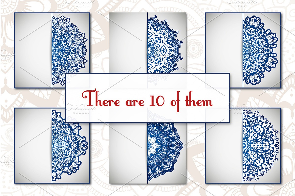 Vintage greeting cards with mandala, a Business Card Template by BEZIL-ART (Photo 3 of 7)