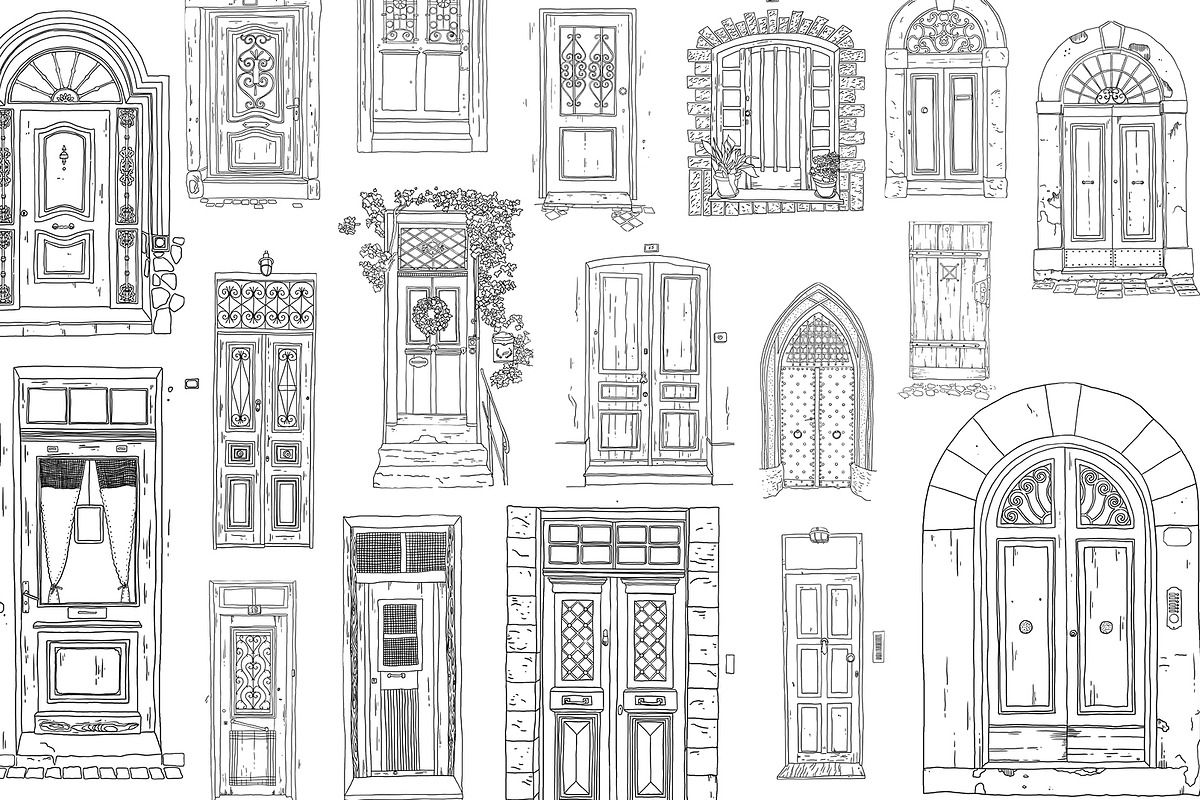 Doors. Vector set, an Object Illustration by iri-illustration (Photo 8 of 9)