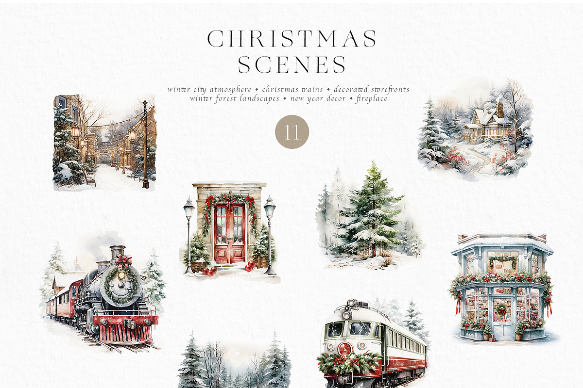 Christmas Holiday Vintage Collection, a Decorative Illustration by Veris Studio (Photo 8 of 12)