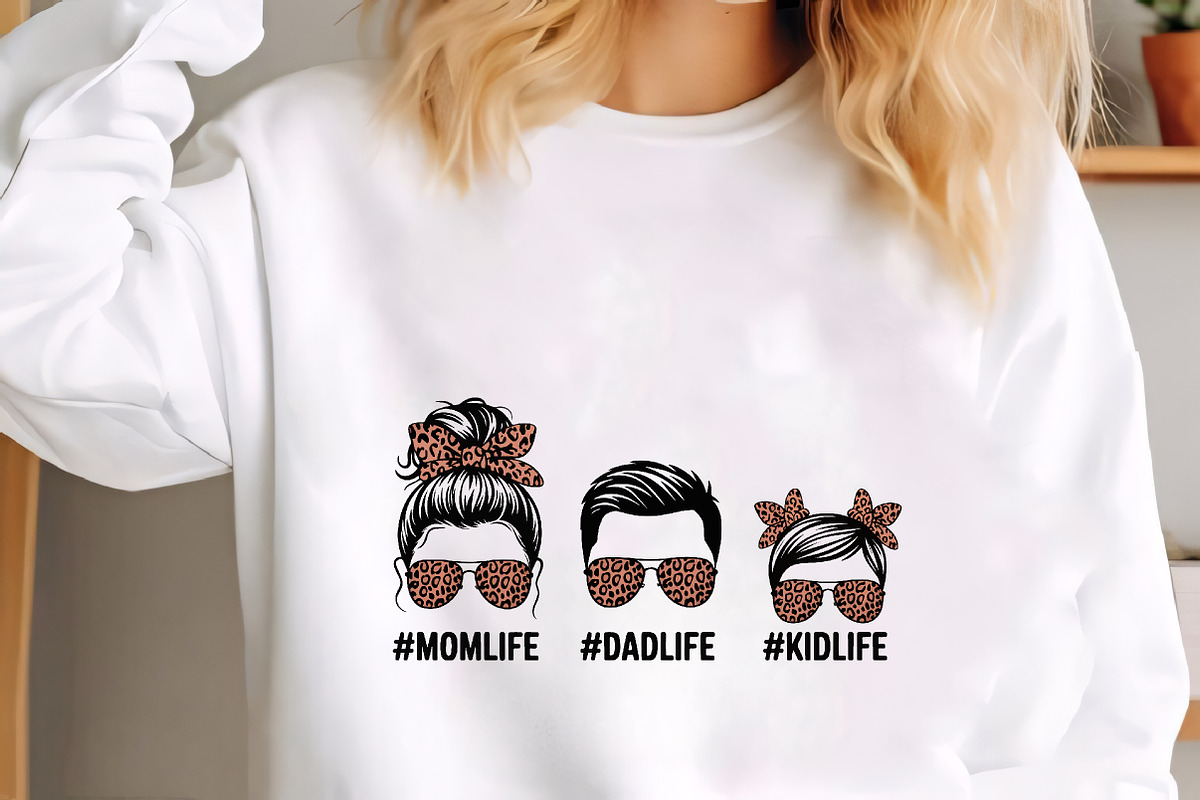 Mom dad kid life leopard print sungl, an Illustration by CrexoraLab (Photo 3 of 4)