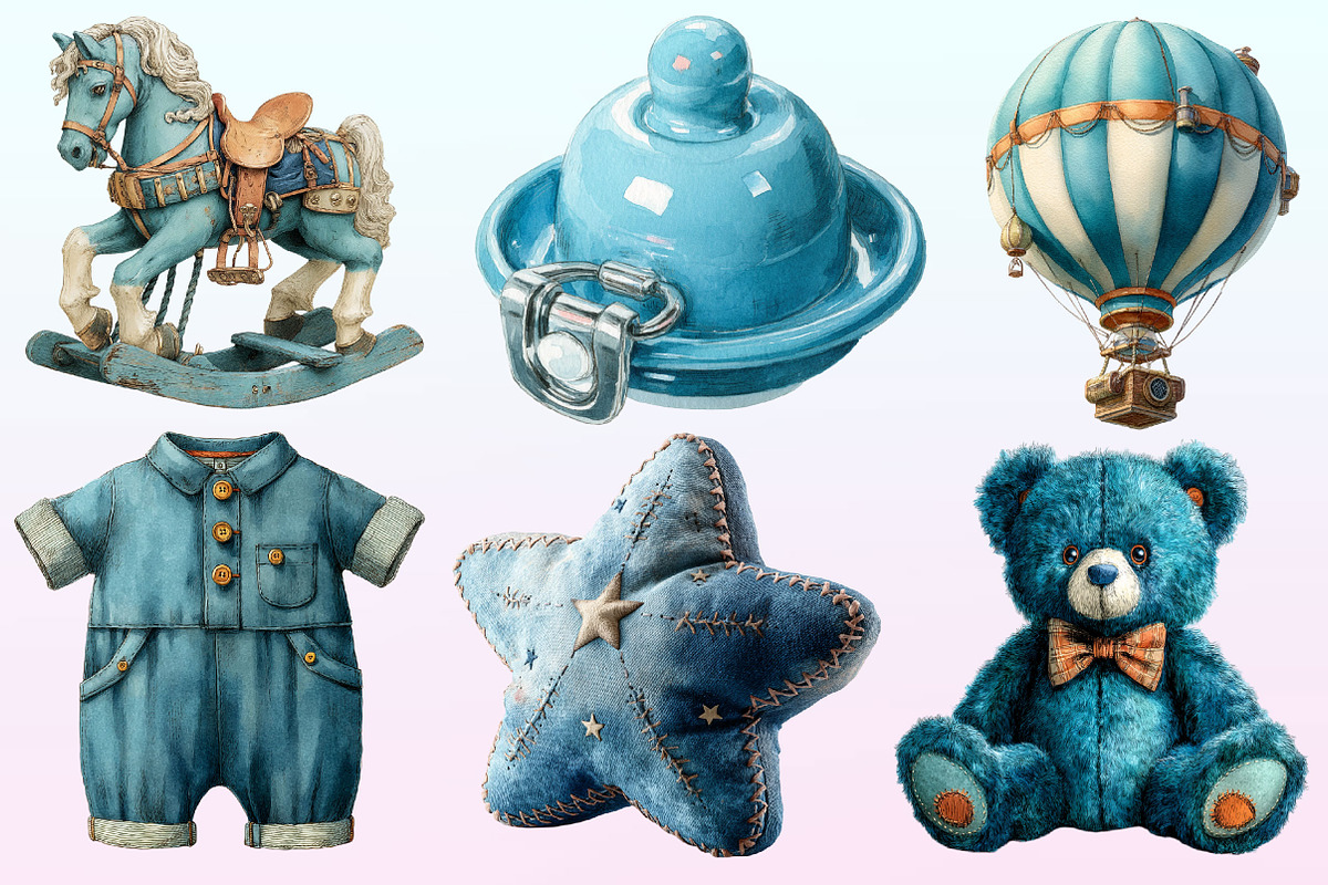 Blue Baby Boy Nursery Clipart, a Graphic by CitraGraphics (Photo 3 of 4)
