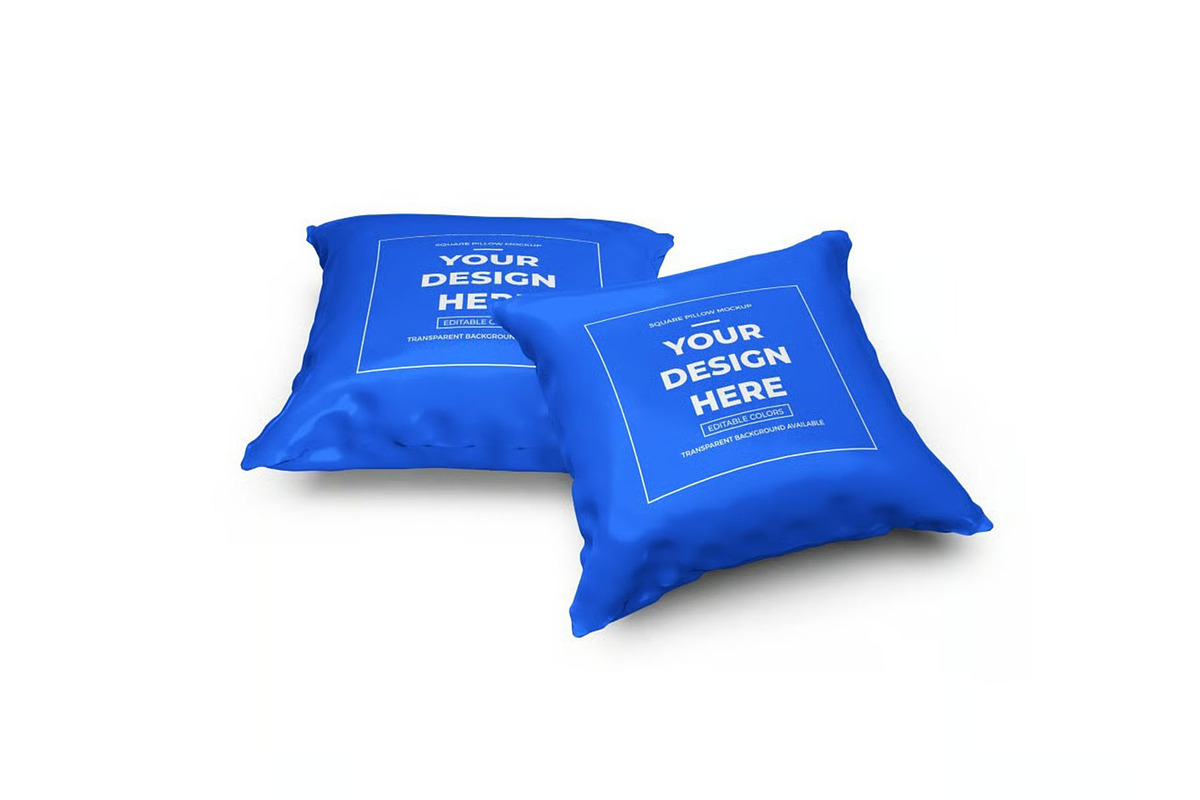 Square Pillow Cushion Mockup, a Household Mockup by DesignRushMarket (Photo 4 of 11)