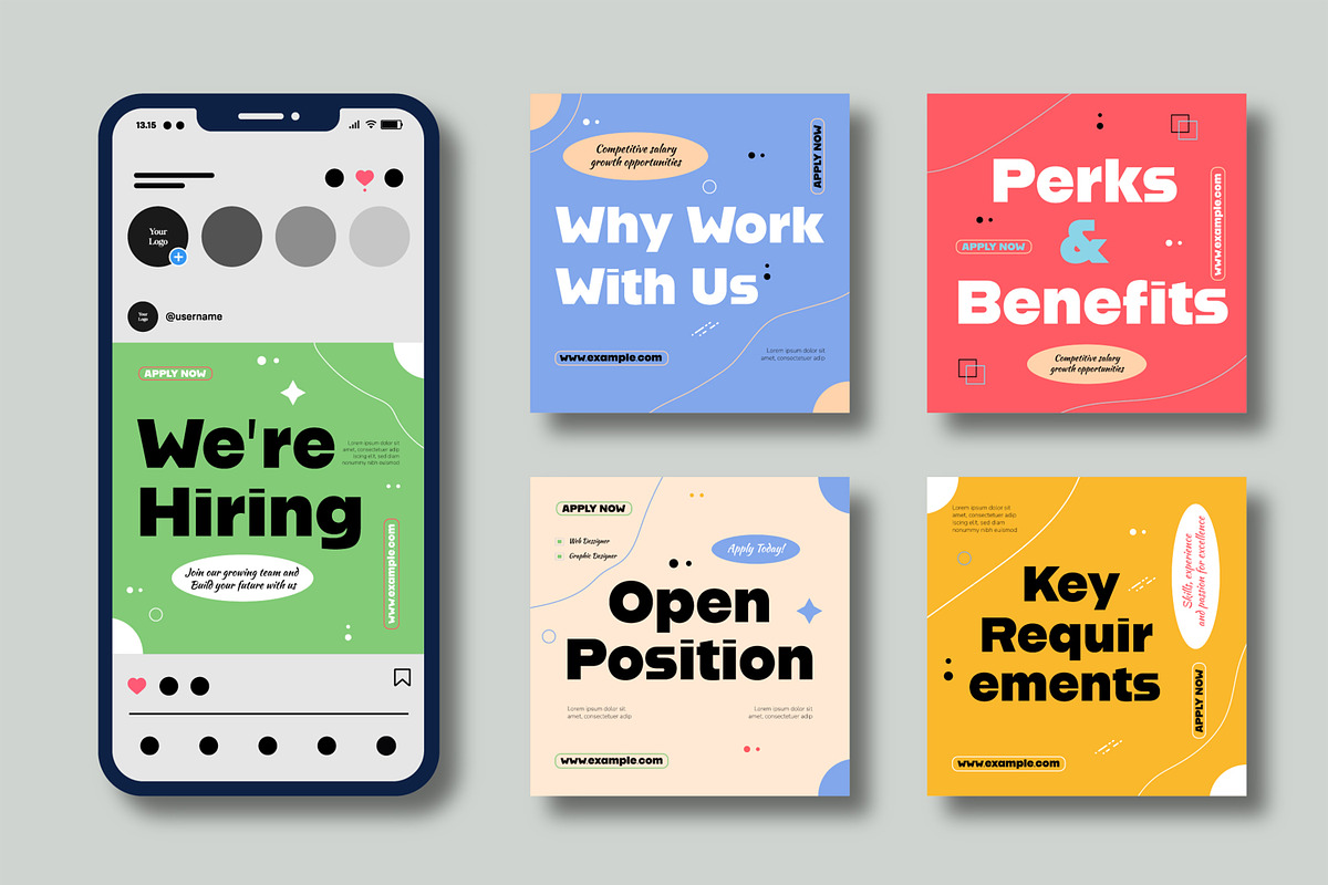Job Hiring Social Media Template, a Social Media Template by MightyDesign (Photo 1 of 8)