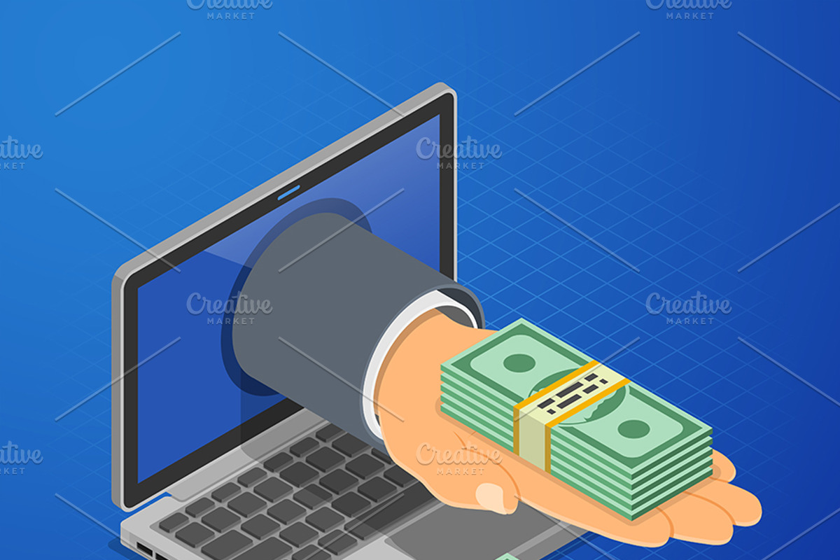 Isometric Internet Online Earnings, a Finance Illustration by TAlex (Photo 6 of 7)