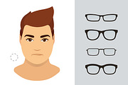 Man glasses shapes-9 face types-set, a Decorative Illustration by Cheremuha (Thumbnail 6 of 6)