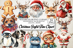 Christmas Joyful Time Clipart, an Illustration by DreamPrint404