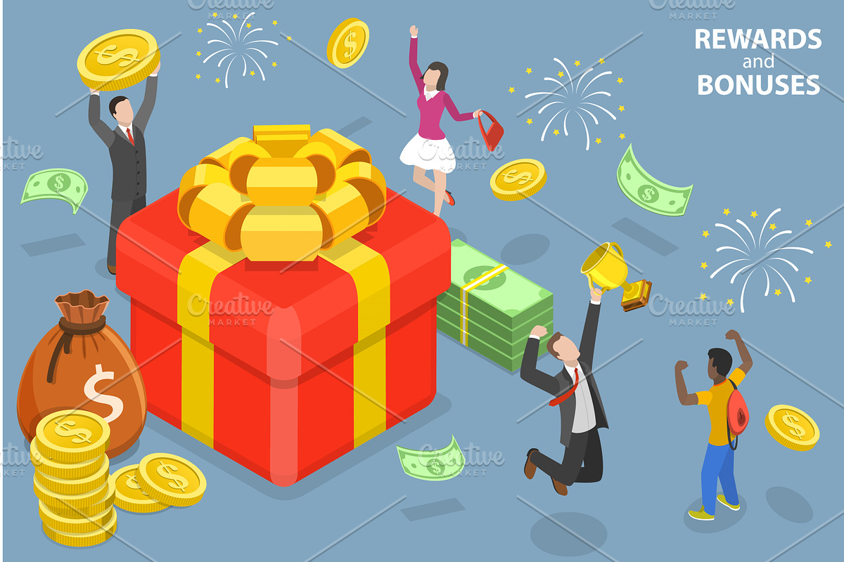 Rewards and Bonuses, a Finance Illustration by AndriiStore
