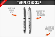 Two Pens Mockup PSD, a Pens & Pencil Mockup by Bruno's Shop (Thumbnail 1 of 4)