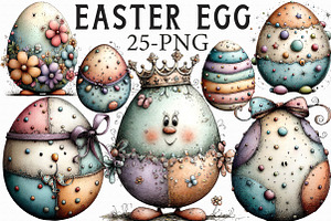 Whimsical Easter Egg Clipart, an Illustration by Libby Wishes