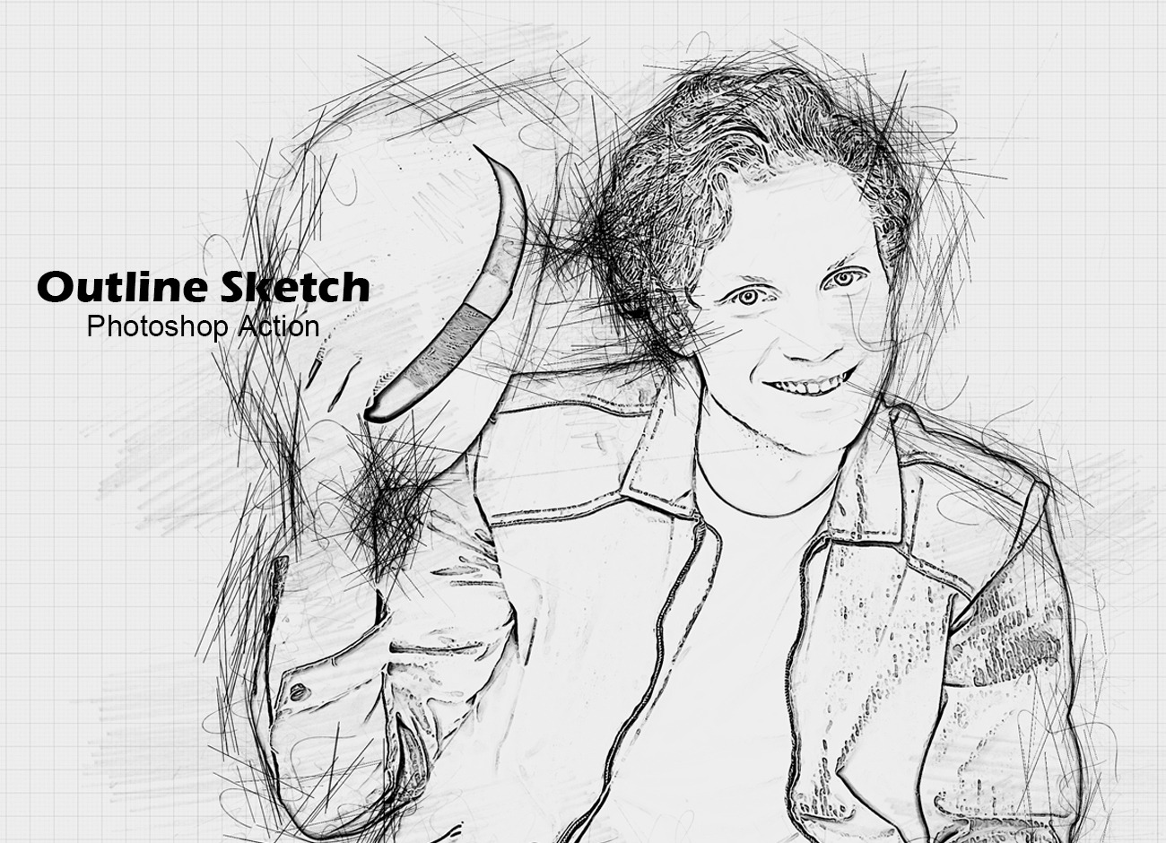 Outline Sketch Photoshop Action, an Action Add-On by Studio Retouch