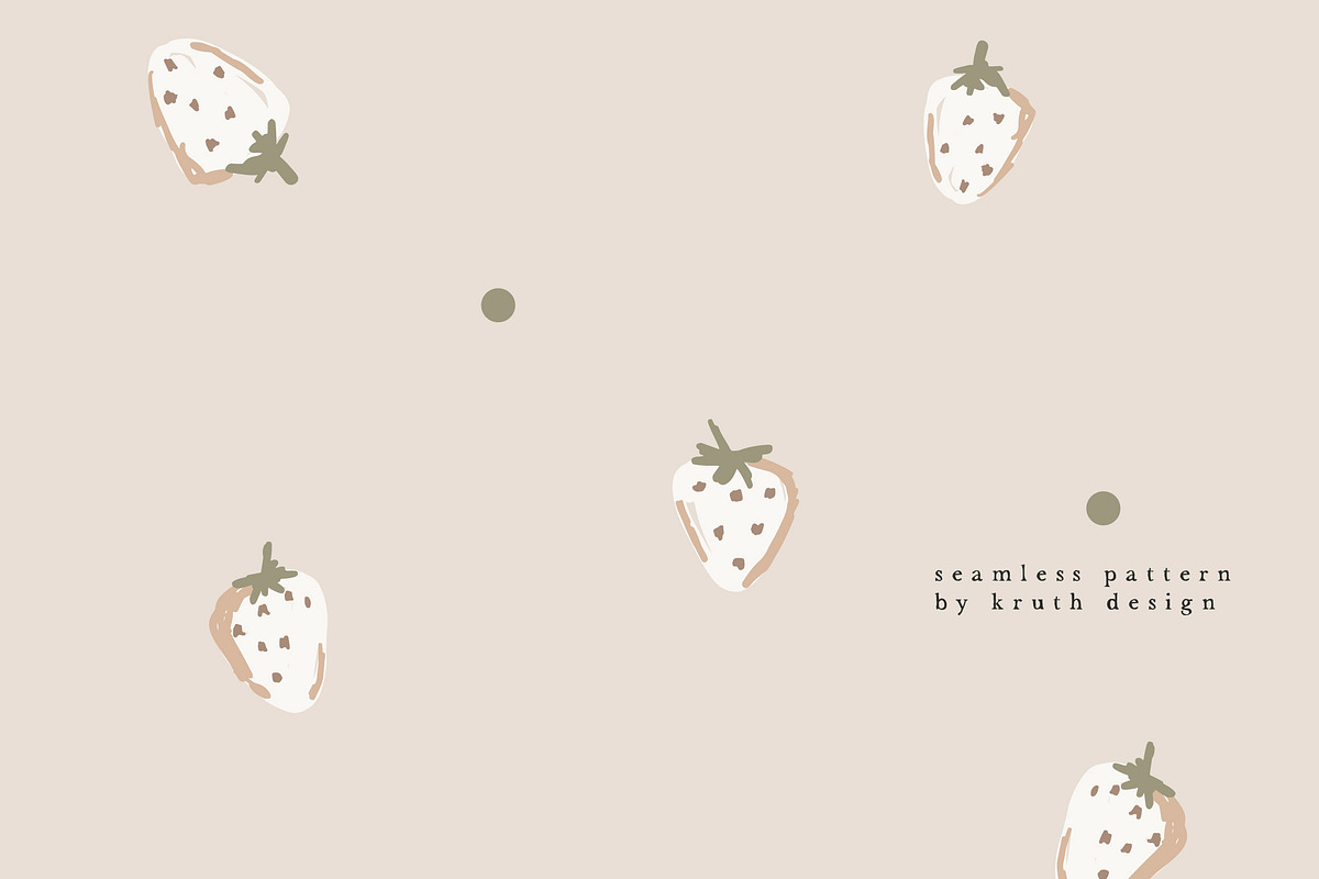 MINI STRAWBERRY PATTERN / seamless, a Pattern Graphic by KruthDesign