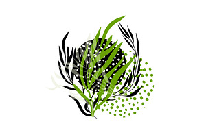 Abstract green branches with leaves, an Object Illustration by Nenahliadava Design