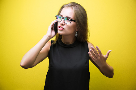 Portrait of an angry and stressed woman featuring business, stress, and female