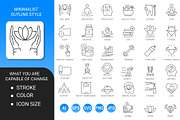 wellness minimalist outline icon set, an Outline Icon by Icons (Thumbnail 2 of 3)