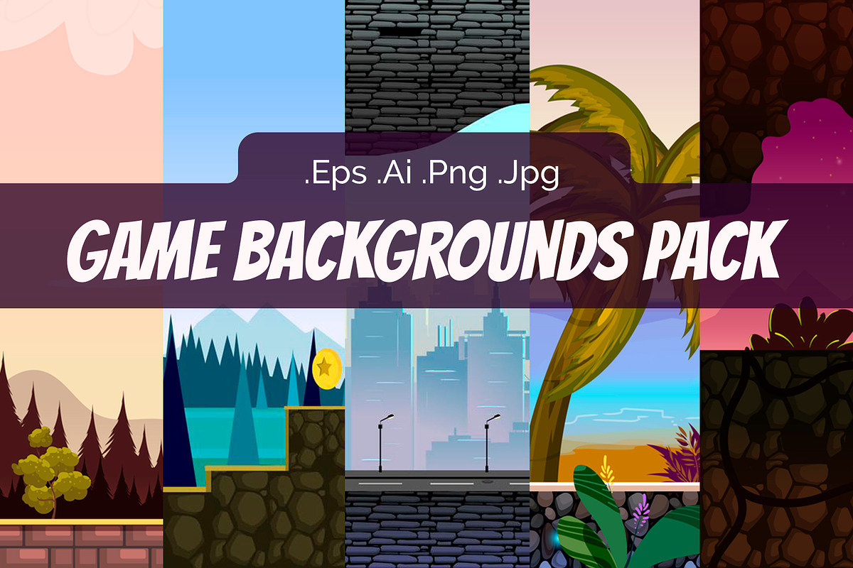 Fresh Game Backgrounds Pack, a Background Graphic by 2dvillShop (Photo 1 of 8)