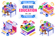 Online distance education from home, an Education Illustration by TAlex (Thumbnail 1 of 6)