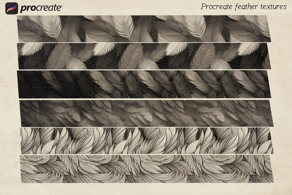 Procreate Feather Textures, a Brush Add-On by Studio.Valhalla (Photo 2 of 4)