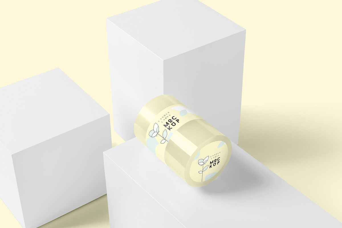 Small Round Candle Label Mockups, a Packaging Mockup by DesignNeutrons (Photo 5 of 7)