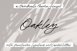 Oakley: A Handmade Marker Script