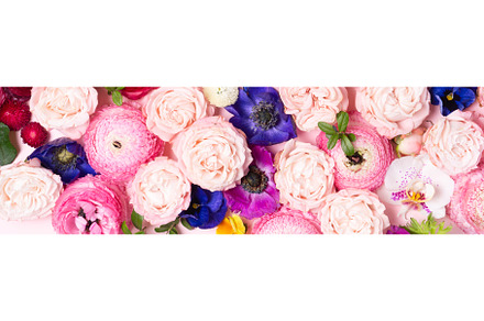 Flowers flat lay composition, a Holiday Photo by Neirfy