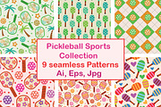 Pickleball Patterns Collection, a Pattern Graphic by Yasmine Patterns (Thumbnail 1 of 7)