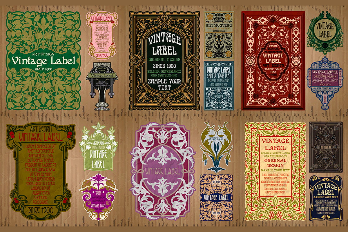 Label Art Nouveau - mega set, a Decorative Illustration by Stanislav Kharchevskyi (Photo 6 of 12)